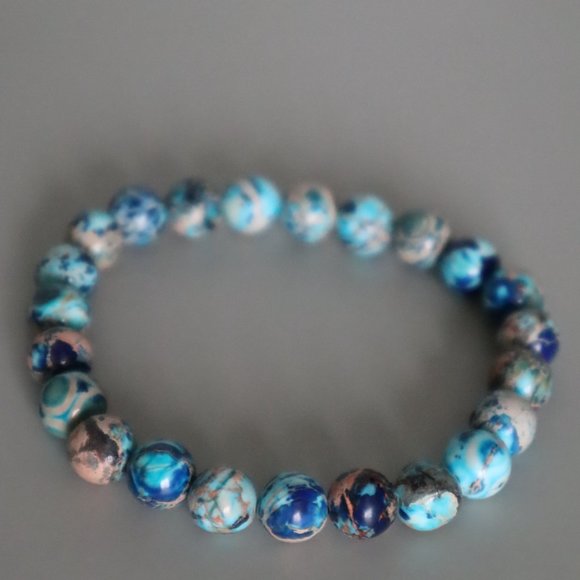 Blue Jasper Stretch Bracelet - Picture 8 of 11
